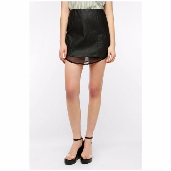 Urban Outfitters Dresses & Skirts - Urban Outfitters Faux Leather Black Mini Skirt 10